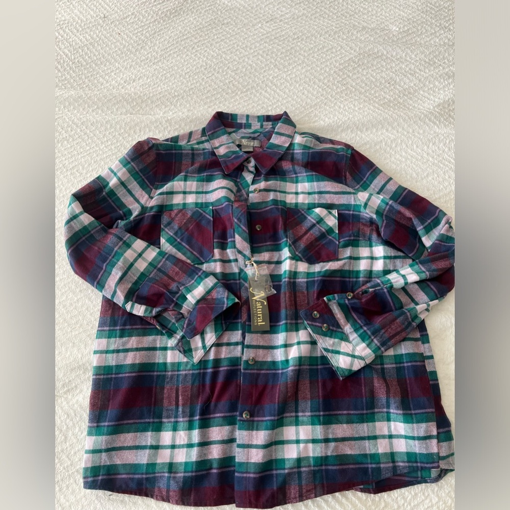 Natural Reflections men bottom up plaid shirt